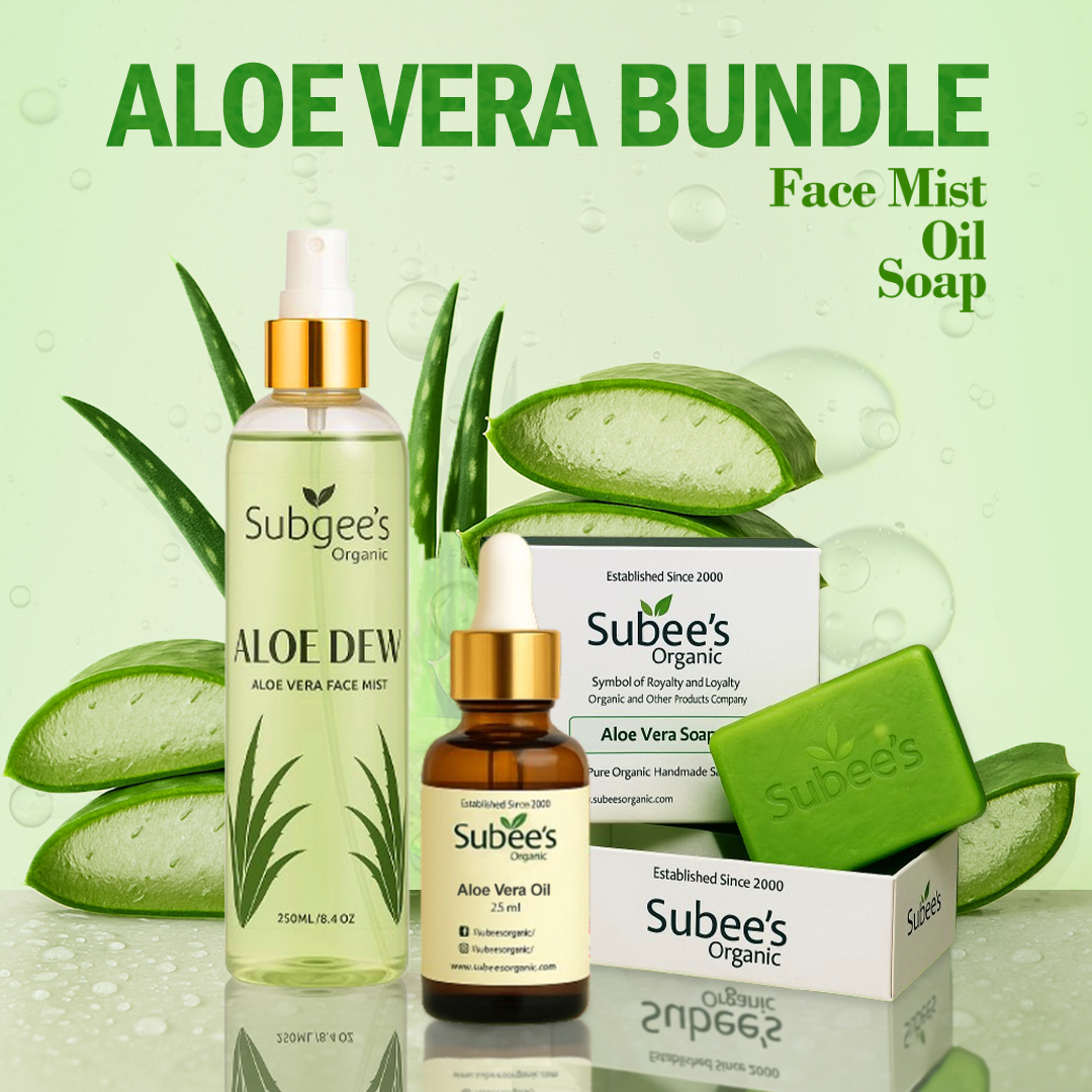 Aloe Vera  Mist + Soap +Oil for Skin Bundle | Pure Skincare Combo